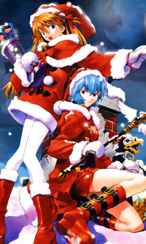 Обои Cute Anime Christmas 480x800