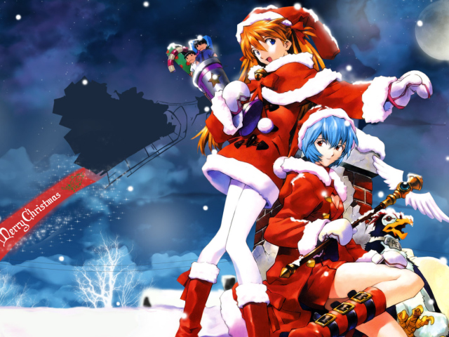 Cute Anime Christmas wallpaper 640x480