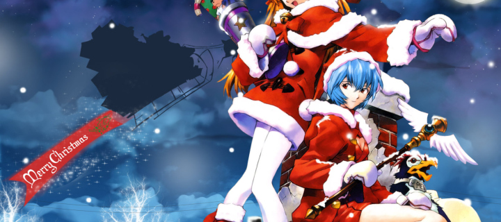 Das Cute Anime Christmas Wallpaper 720x320