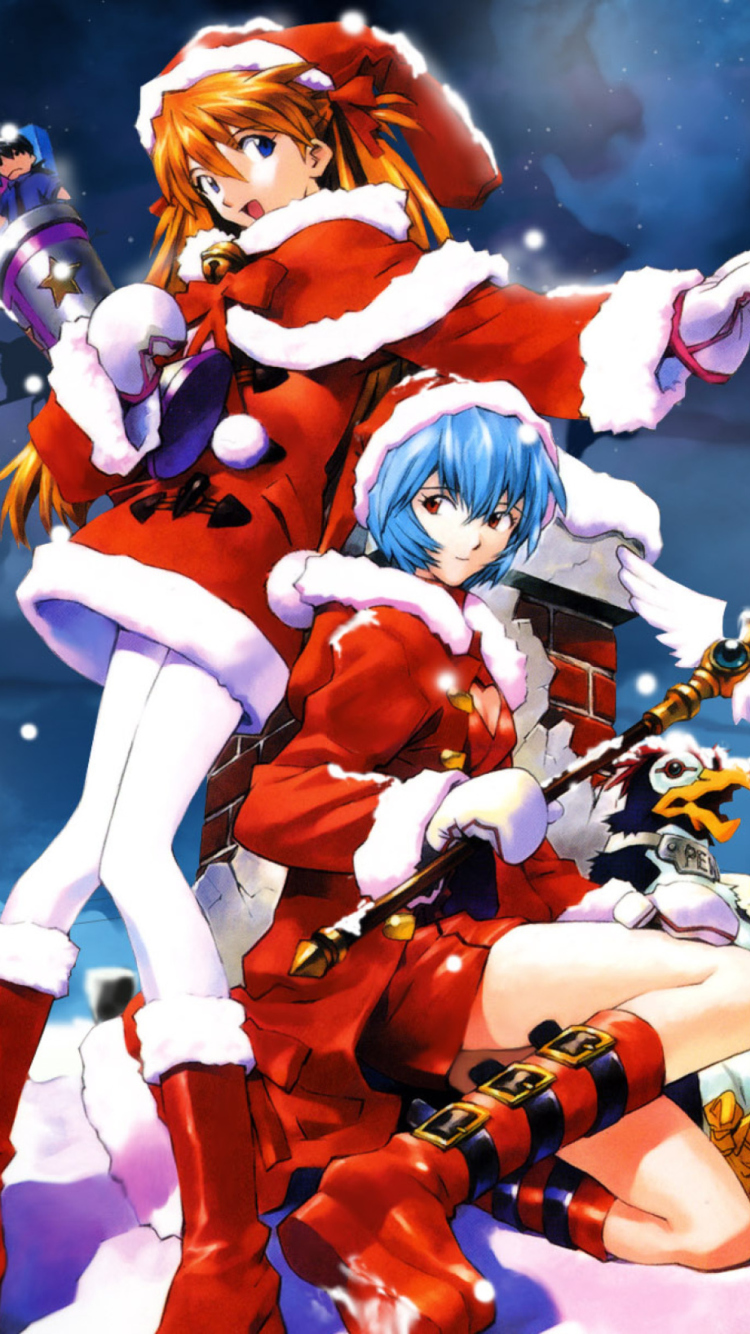 Das Cute Anime Christmas Wallpaper 750x1334