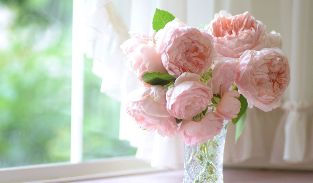 Fondo de pantalla Soft Pink Peonies Bouquet 1024x600