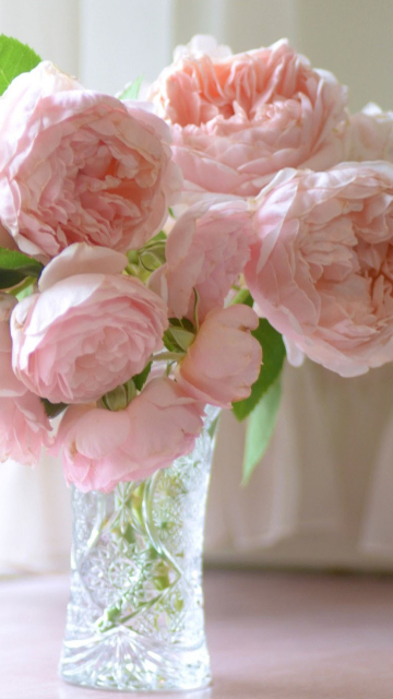 Das Soft Pink Peonies Bouquet Wallpaper 360x640