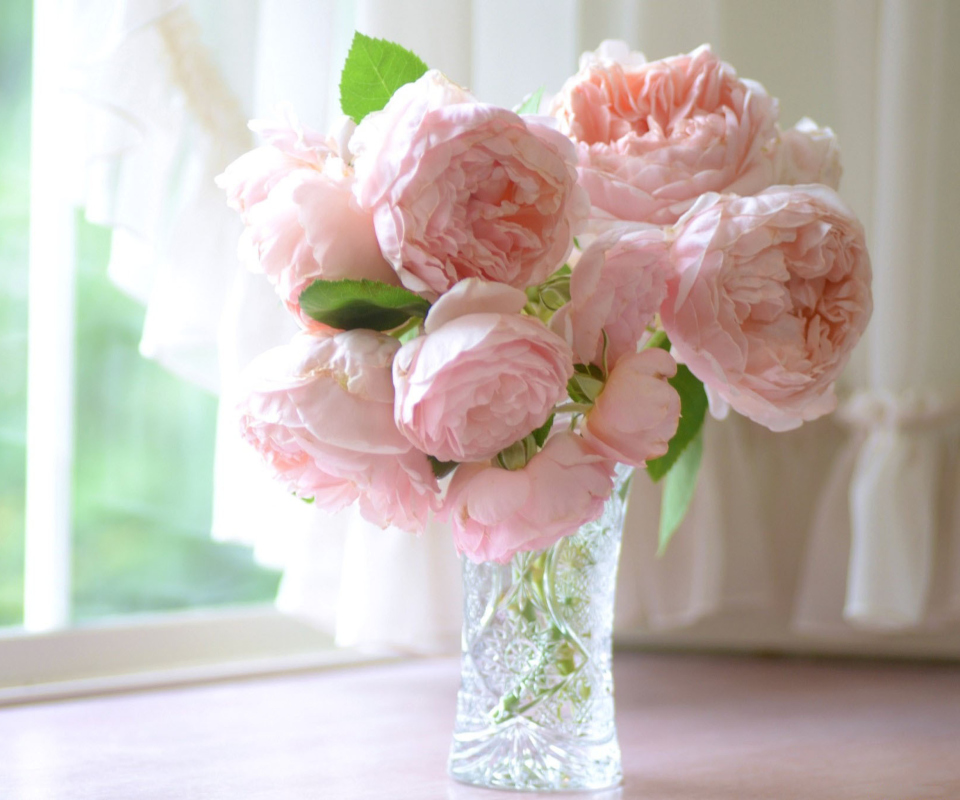 Fondo de pantalla Soft Pink Peonies Bouquet 960x800
