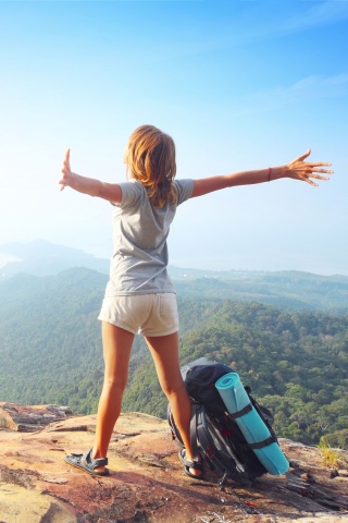 Backpacker tourist girl screenshot #1 320x480