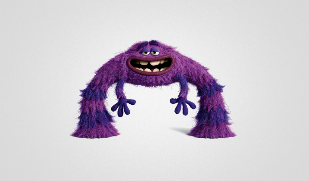 Monsters University, Art, Purple Furry Monster wallpaper 1024x600