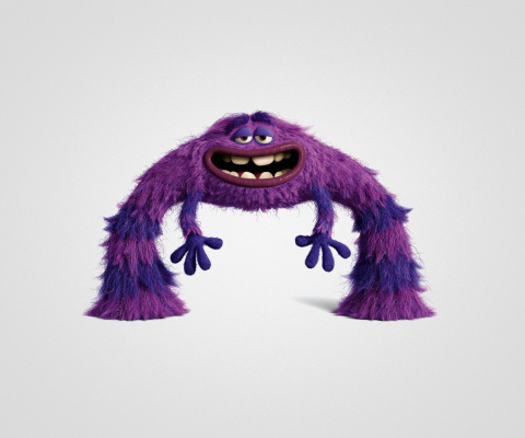 Обои Monsters University, Art, Purple Furry Monster 480x400
