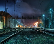 Railway Station At Night wallpaper 176x144