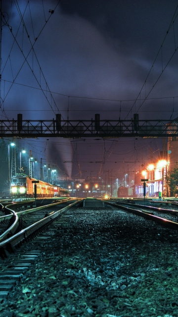 Railway Station At Night wallpaper 360x640
