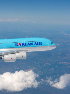 Fondo de pantalla Korean Air flight Airbus 240x320
