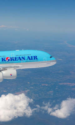 Korean Air flight Airbus wallpaper 240x400
