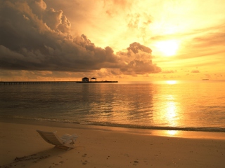 Beach Chair At Sunset screenshot #1 320x240