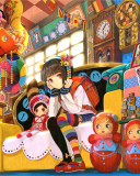 Das Anime Girl In Shop Wallpaper 128x160