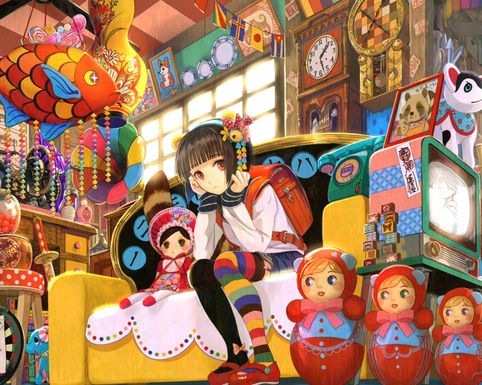Das Anime Girl In Shop Wallpaper 1600x1280