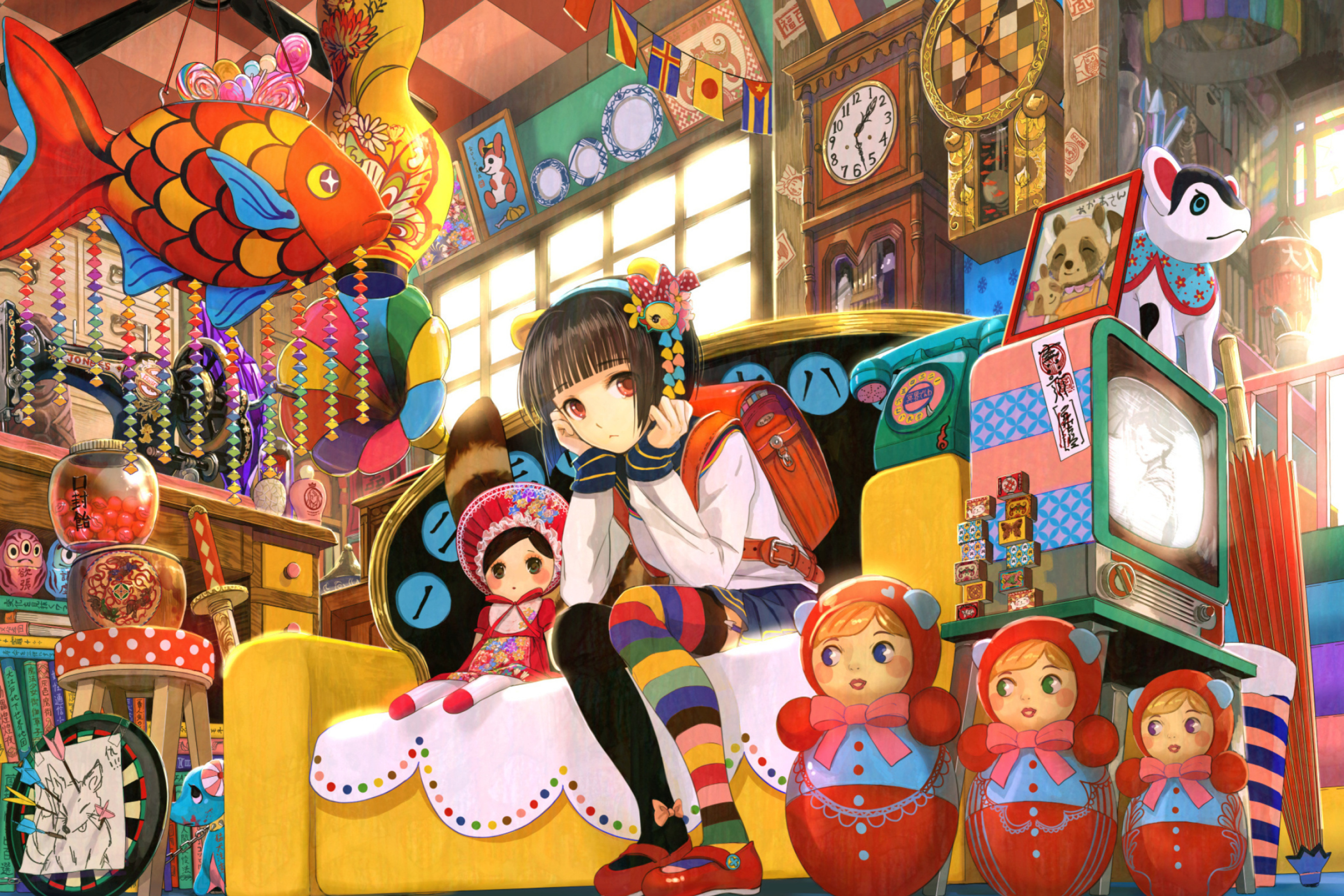 Das Anime Girl In Shop Wallpaper 2880x1920
