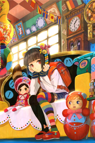 Anime Girl In Shop wallpaper 320x480
