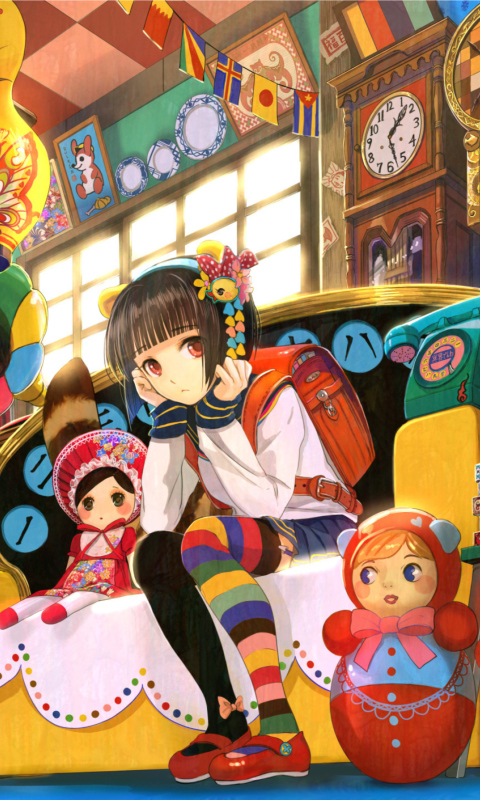 Anime Girl In Shop wallpaper 480x800