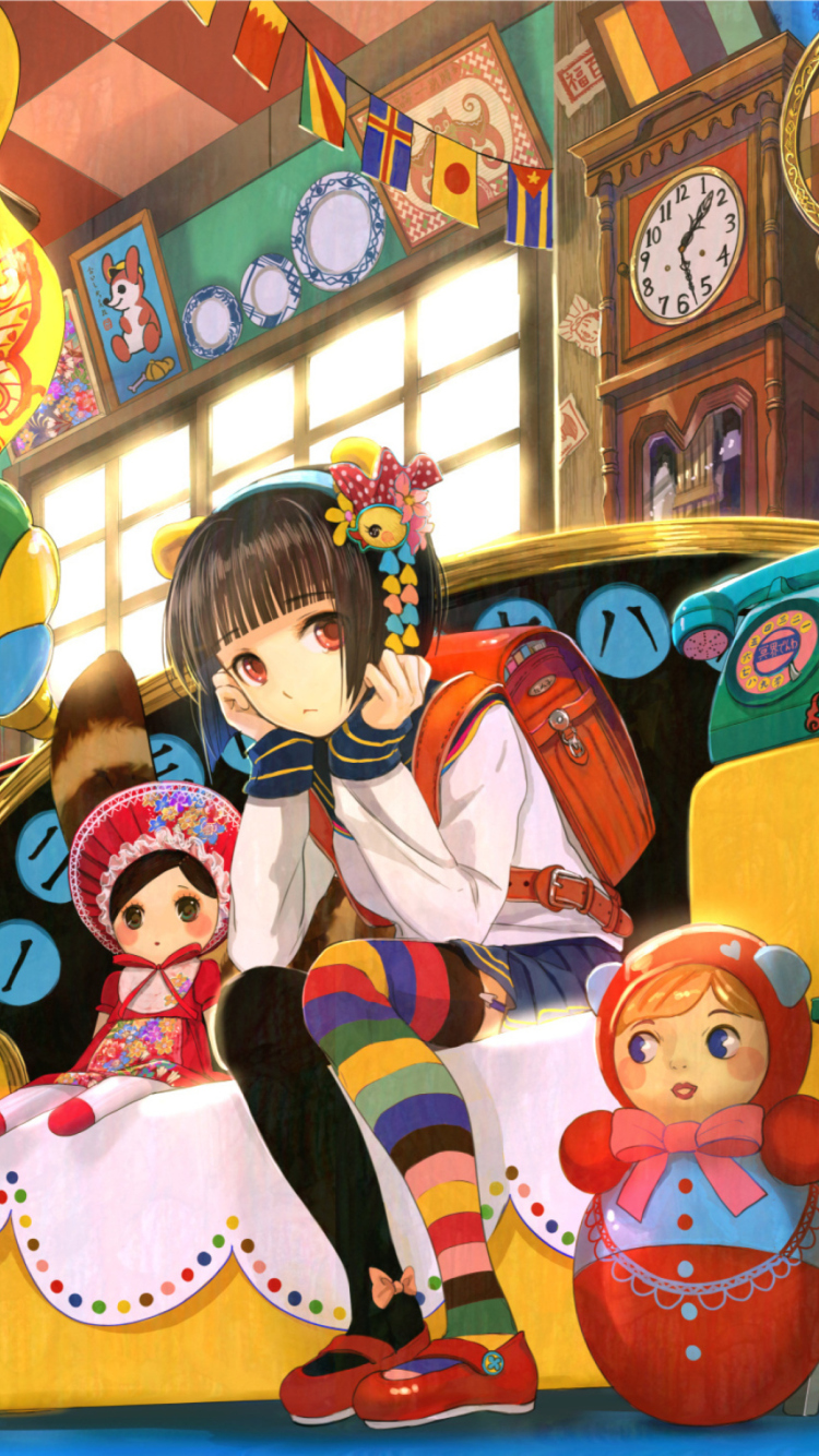 Das Anime Girl In Shop Wallpaper 750x1334