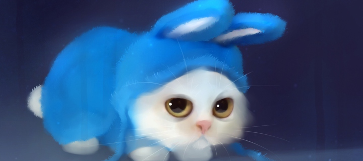 Fondo de pantalla Cute Bunny Illustration 720x320