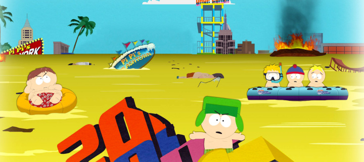 Fondo de pantalla South Park, Stan, Kyle, Eric Cartman, Kenny McCormick 720x320