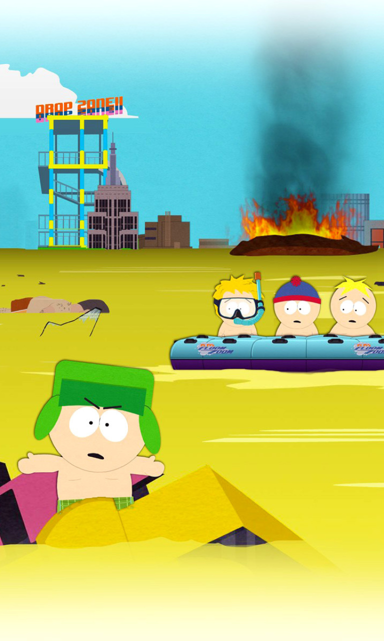 Fondo de pantalla South Park, Stan, Kyle, Eric Cartman, Kenny McCormick 768x1280