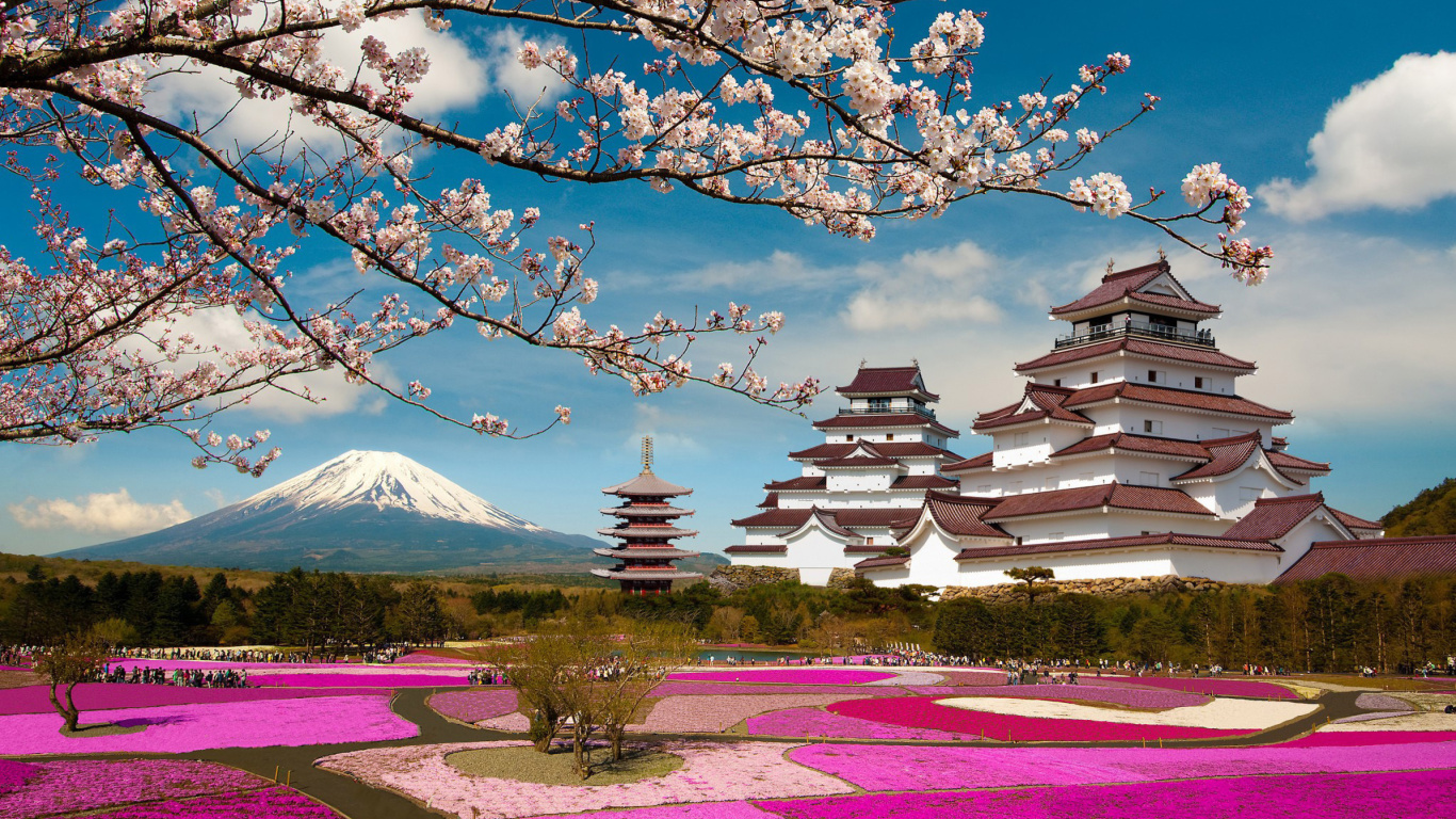 Mount Fuji in Japan wallpaper 1366x768