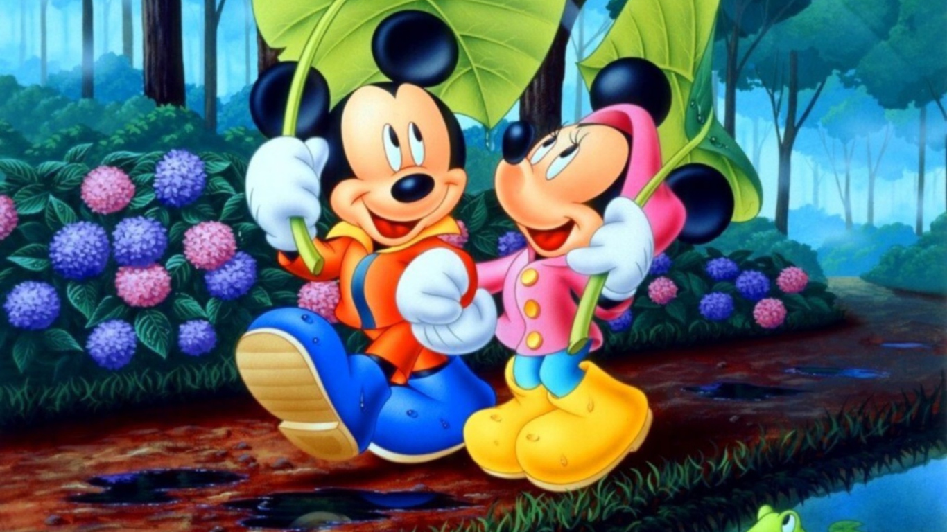 Sfondi Mickey And Minnie Mouse 1366x768