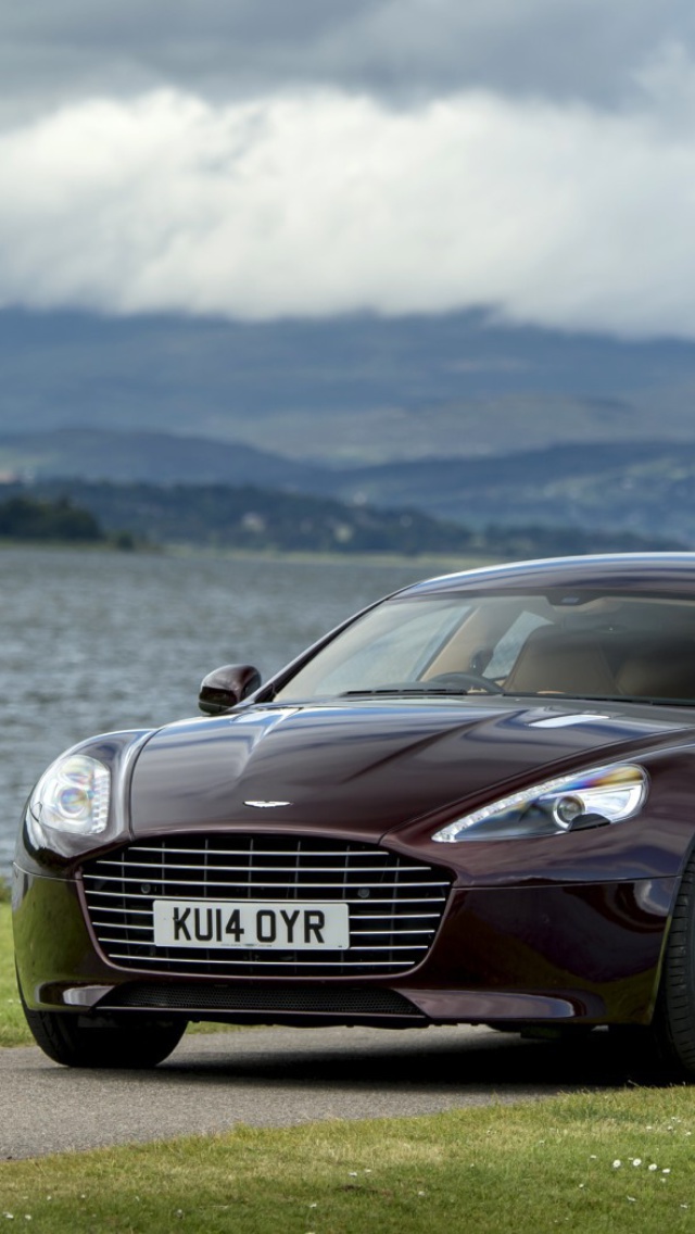 Обои Aston Martin Rapide S on Coast 640x1136