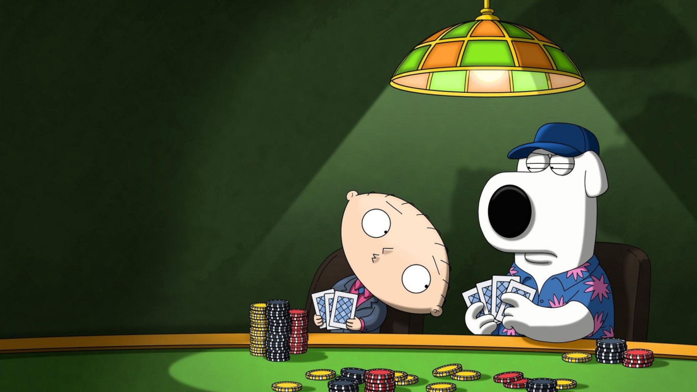 Family Guy Poker wallpaper 1366x768
