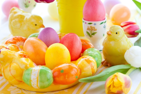 Das Colorful Easter Wallpaper 480x320