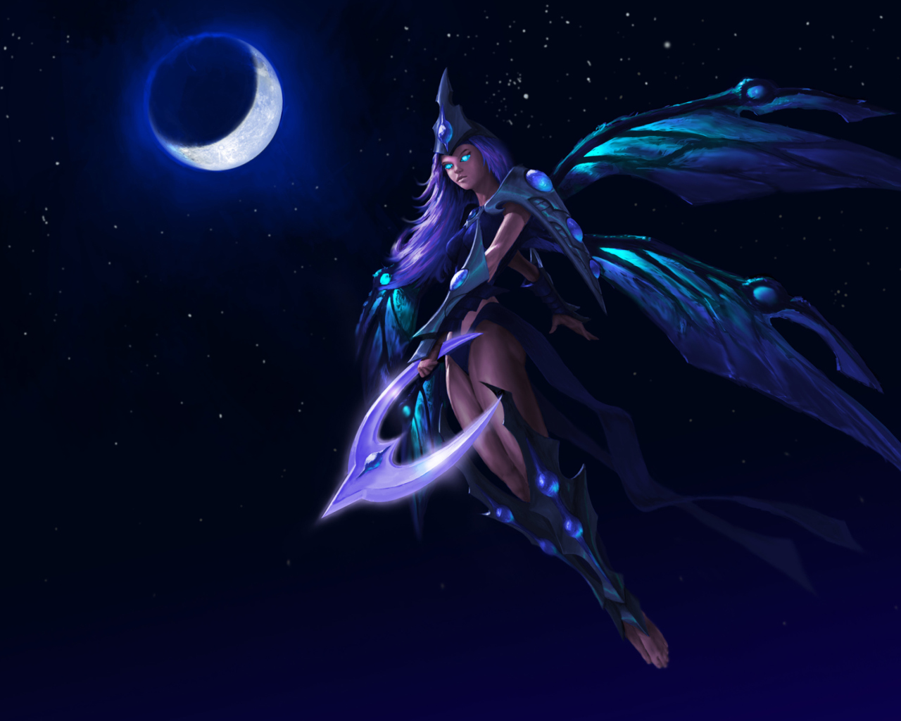Anime Fairy Moon Queen Wallpaper for Fullscreen Desktop 1280x1024