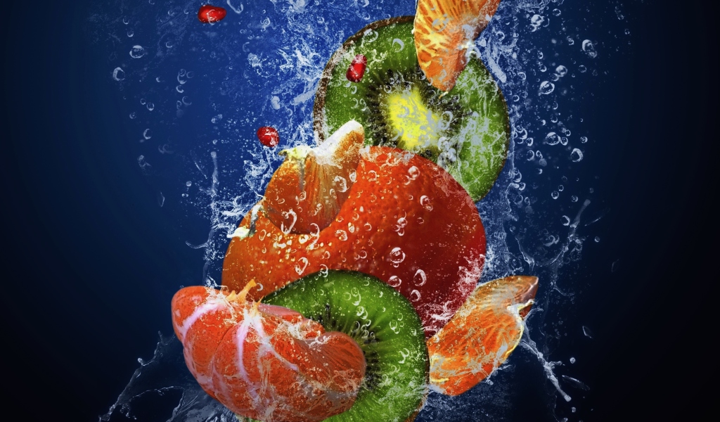 Das Fresh Fruit Cocktail Wallpaper 1024x600