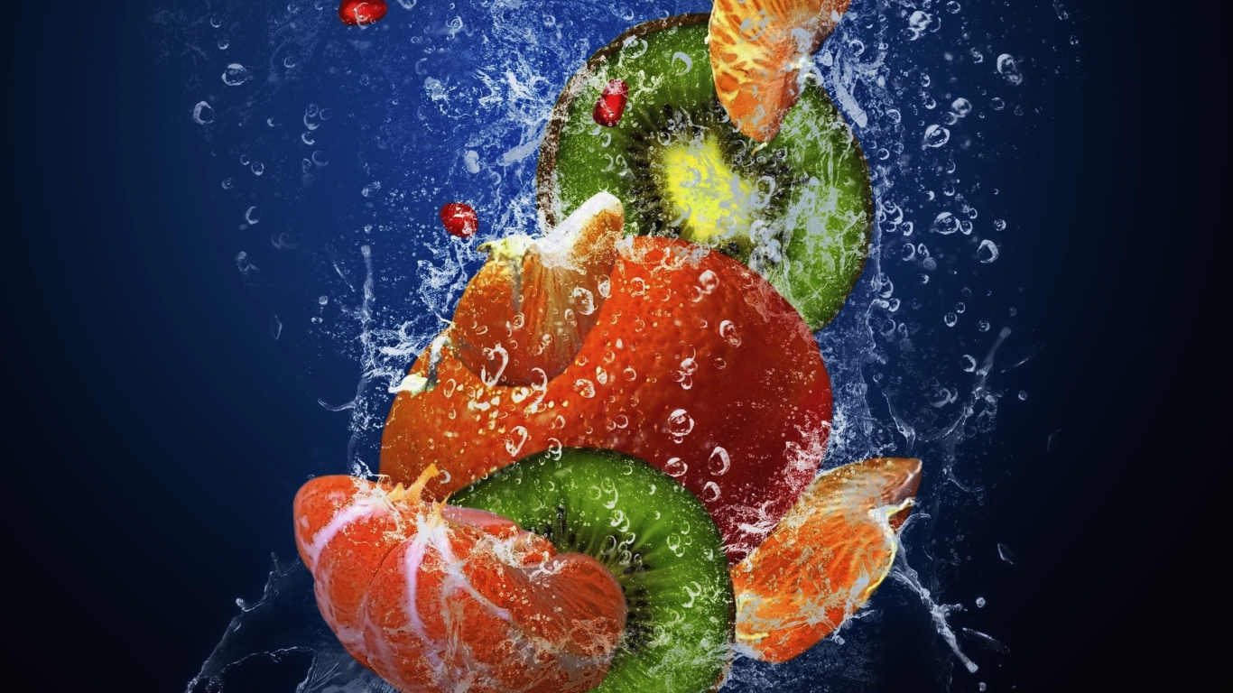 Sfondi Fresh Fruit Cocktail 1366x768