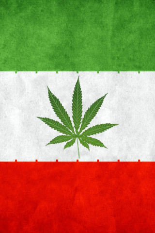 Das Iran Weeds Flag Wallpaper 320x480