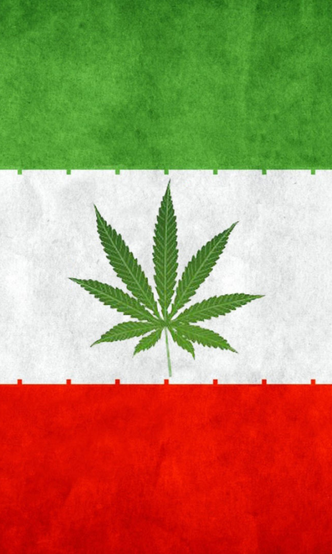 Das Iran Weeds Flag Wallpaper 480x800