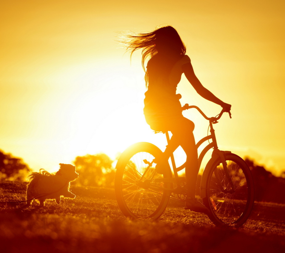 Sunset Bicycle Ride wallpaper 1080x960