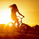 Das Sunset Bicycle Ride Wallpaper 128x128