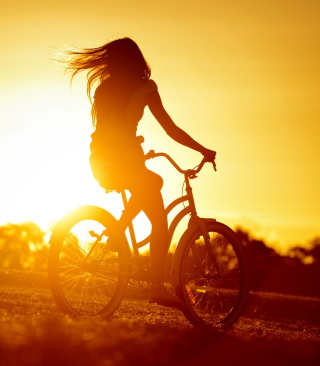Sunset Bicycle Ride Picture for 240x320