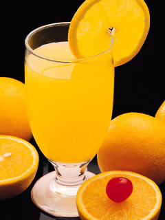 Das Fresh Orange Juice Wallpaper 240x320