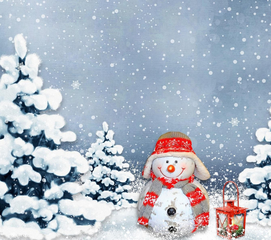 Das Frosty Snowman for Xmas Wallpaper 1080x960