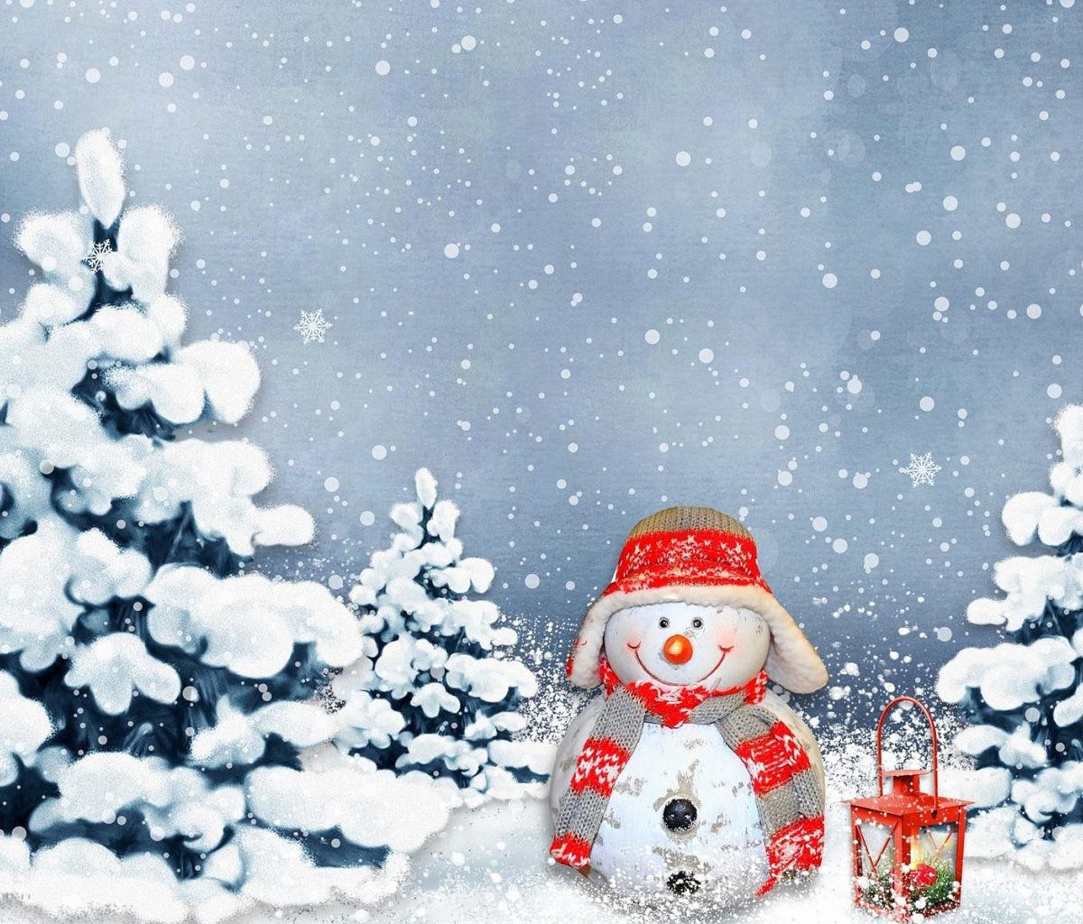 Обои Frosty Snowman for Xmas 1200x1024