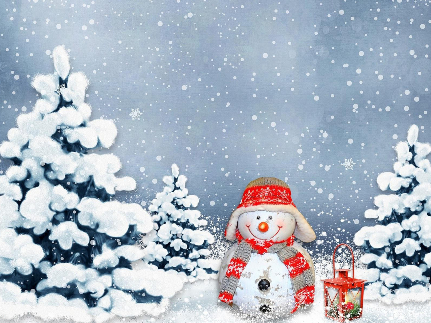 Обои Frosty Snowman for Xmas 1400x1050