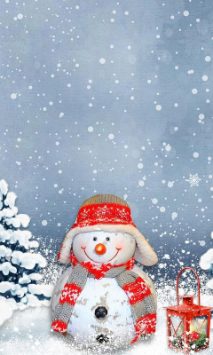 Frosty Snowman for Xmas wallpaper 240x400