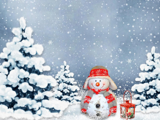 Обои Frosty Snowman for Xmas 320x240