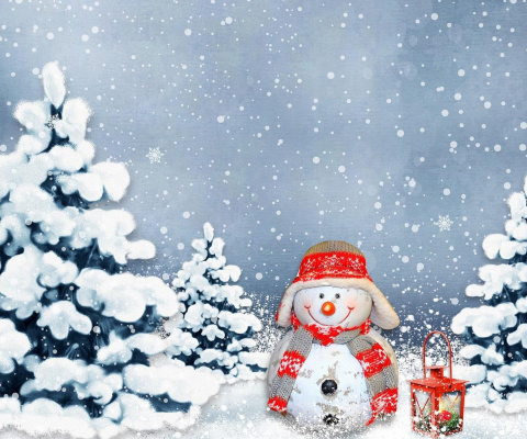 Frosty Snowman for Xmas wallpaper 480x400