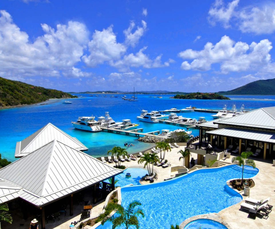 Das Caribbean, Scrub Island of the British Virgin Islands Wallpaper 960x800