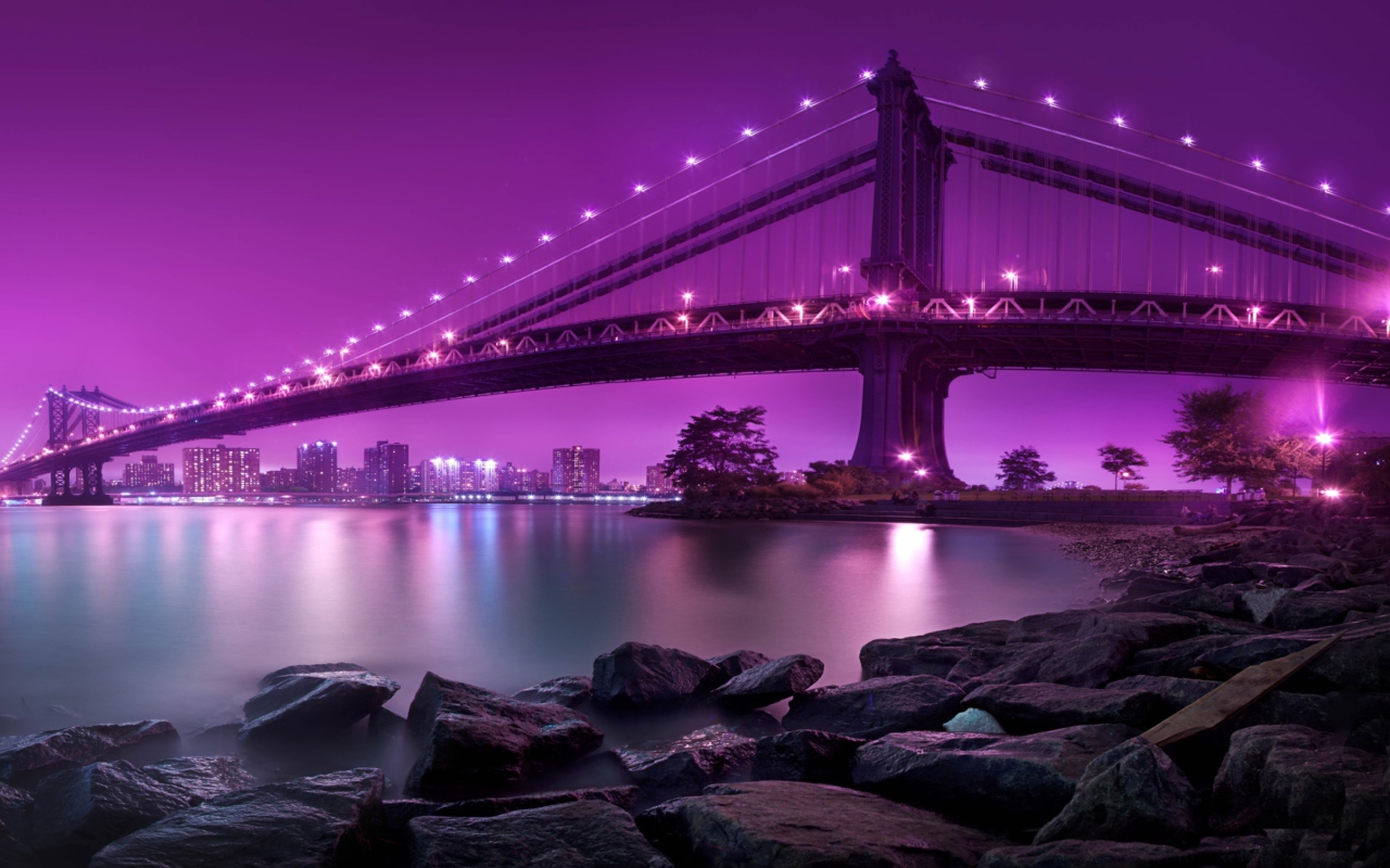 Fondo de pantalla Manhattan Bridge New York City 1280x800