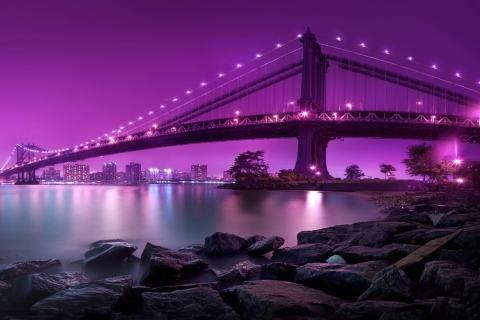 Обои Manhattan Bridge New York City 480x320