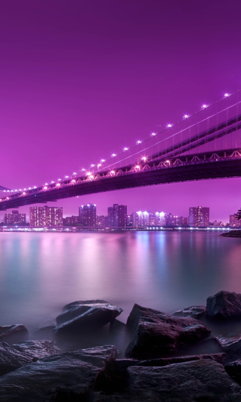 Manhattan Bridge New York City wallpaper 480x800