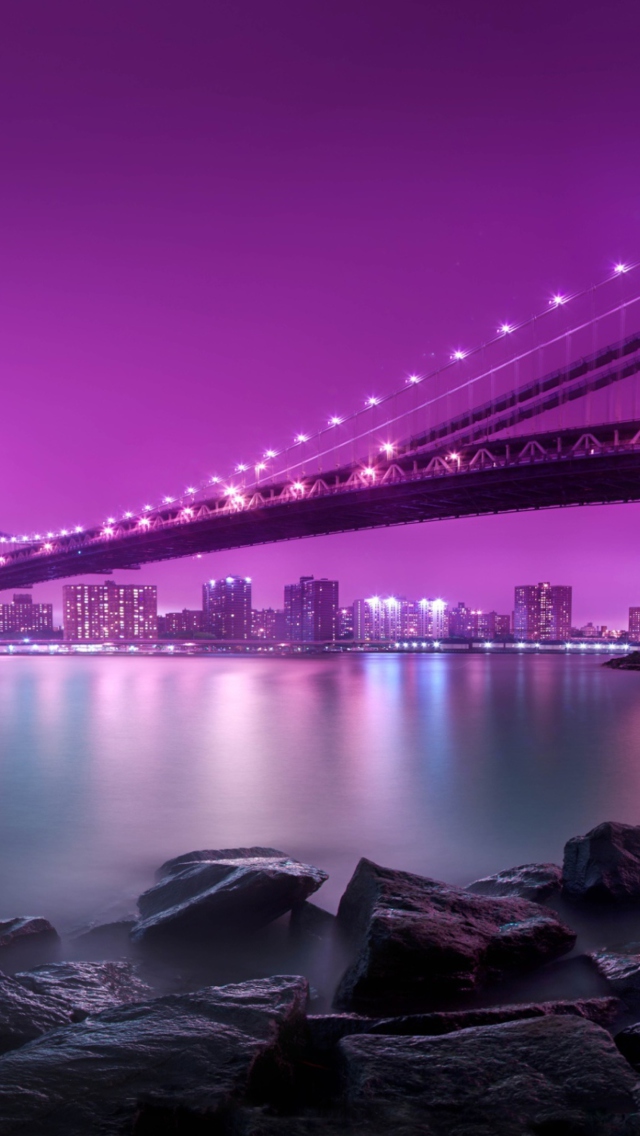 Обои Manhattan Bridge New York City 640x1136