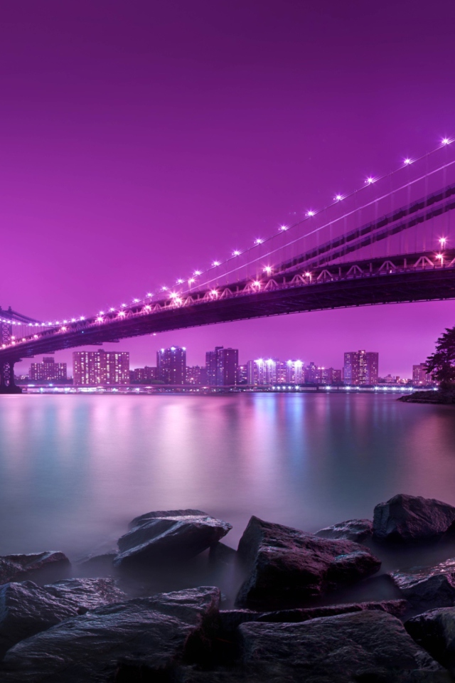Manhattan Bridge New York City wallpaper 640x960